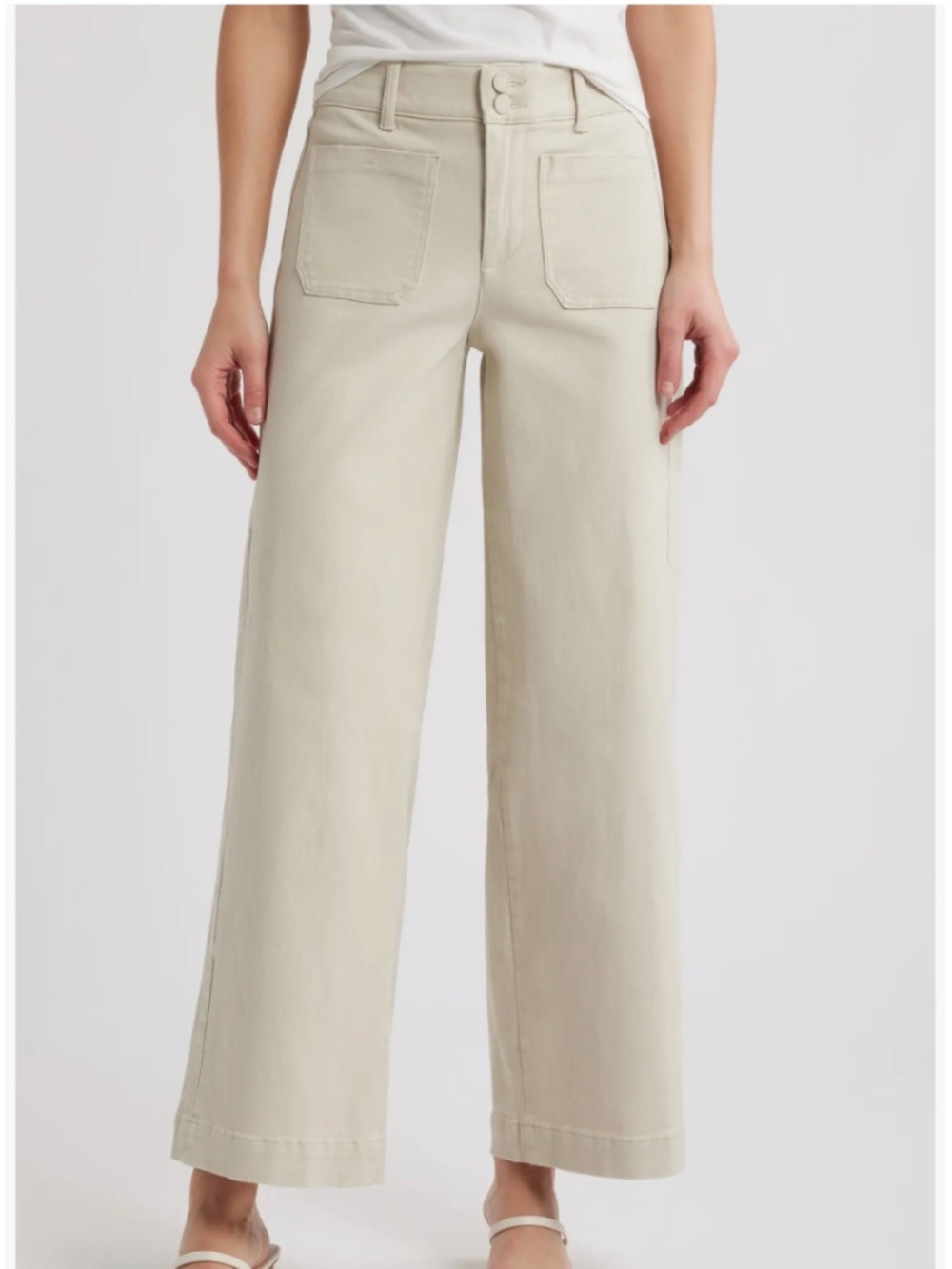 Wit & Wisdom High Rise Emma Side Panel Wide Leg Jeans with Patch Pockets